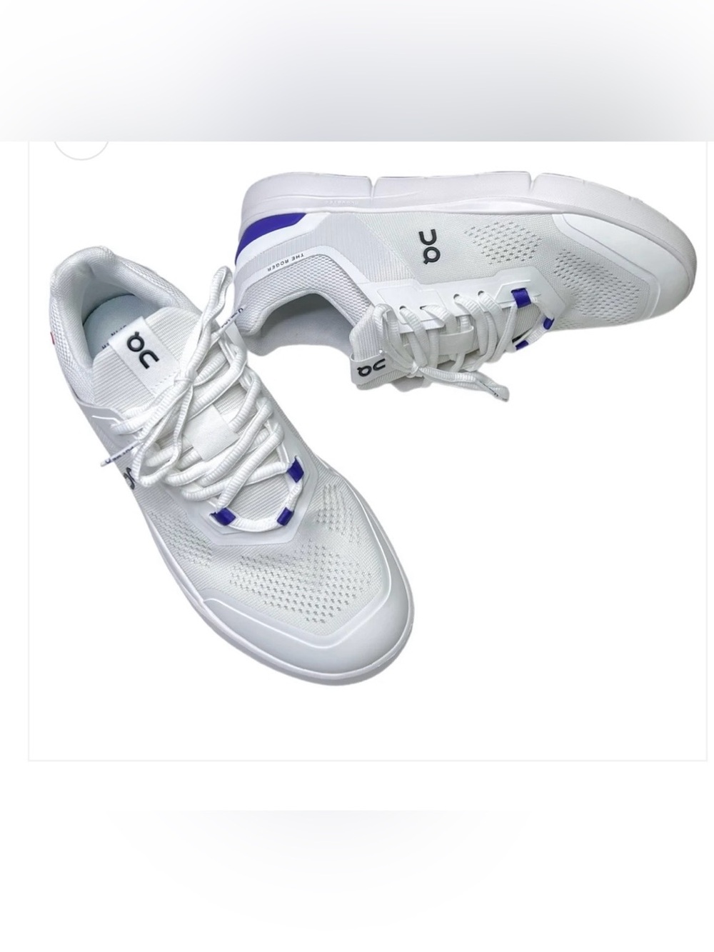 On The Roger Spin Undyed White/Indigo-Sz 8.5